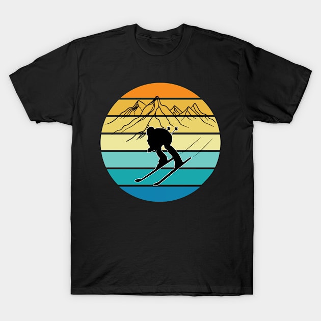 Ski Lover Winter Sports Ski Resort Vintage T-Shirt by TheInkElephant